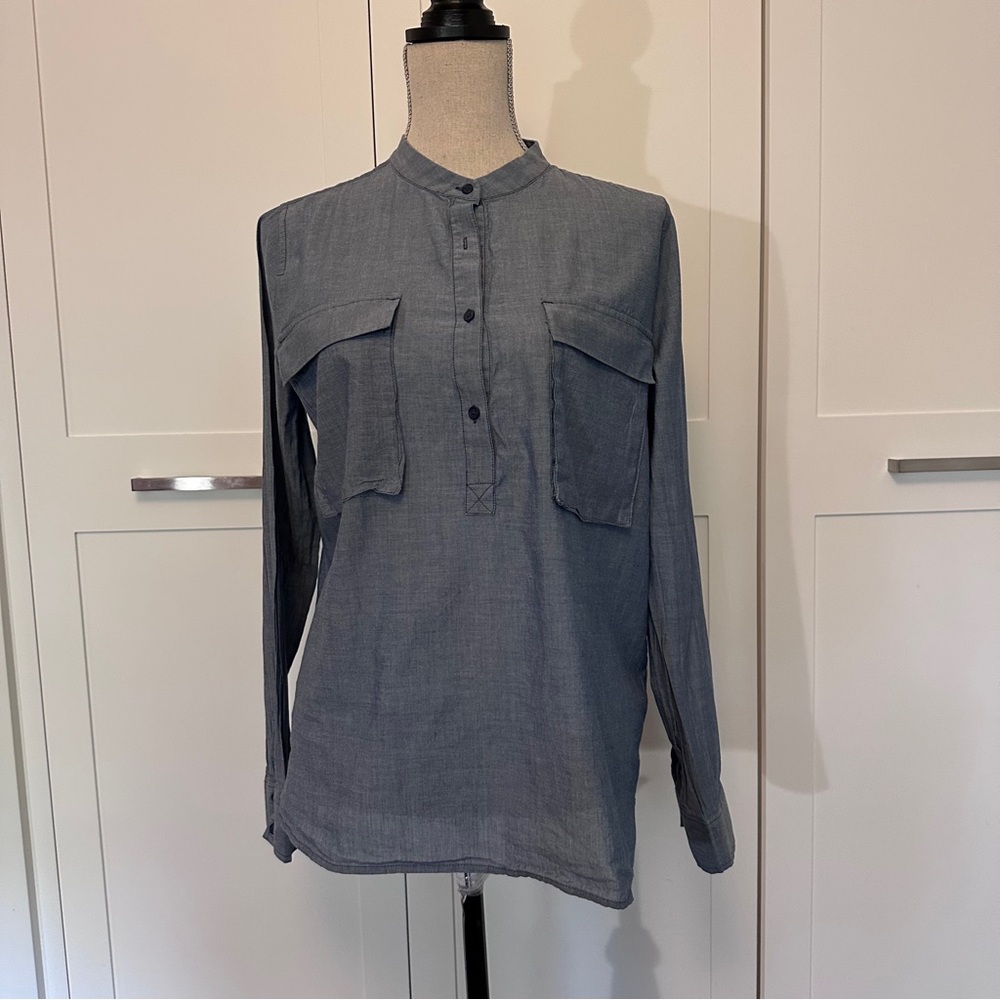Ladies Joe Fresh Long Sleeve Blue Shirt